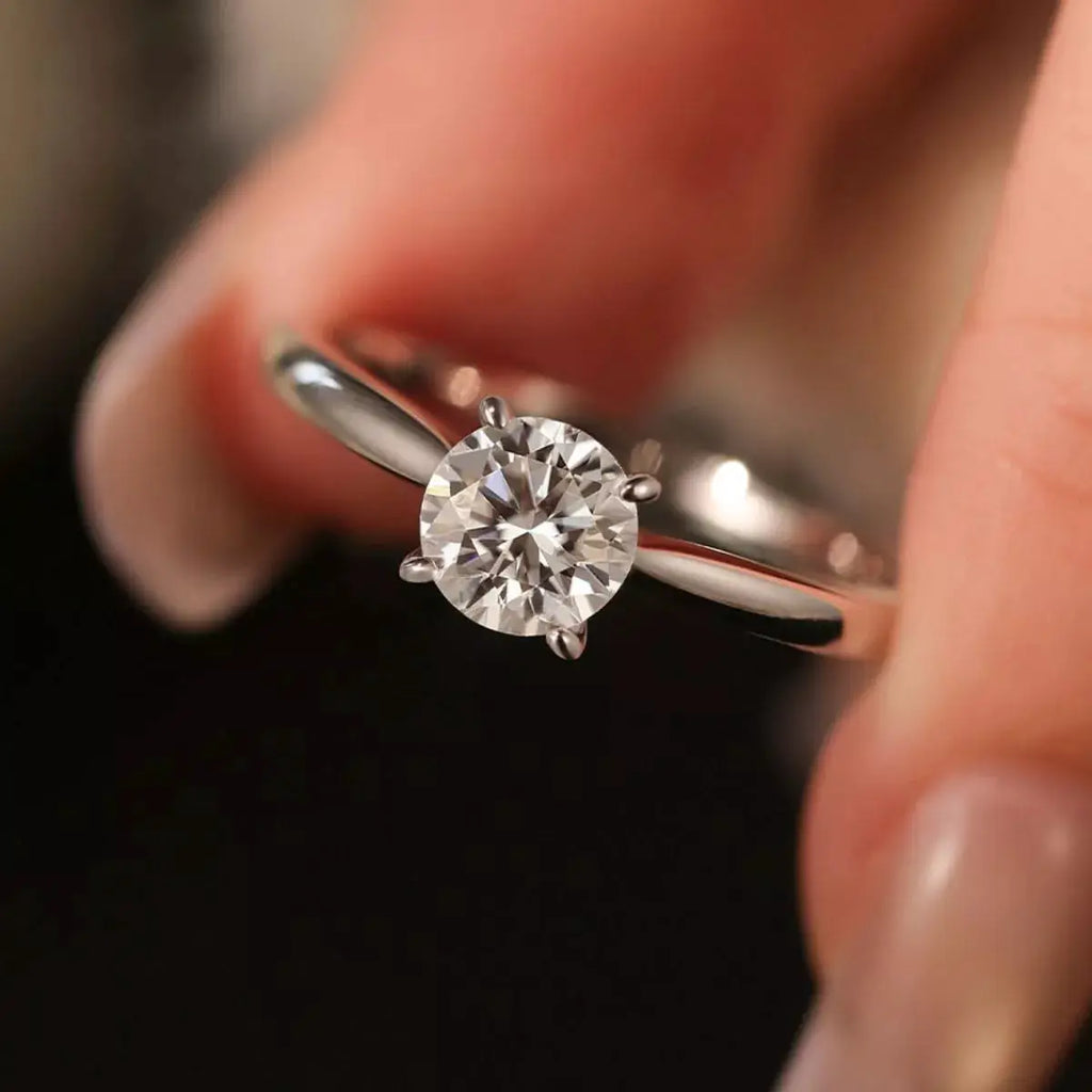 1 Carat 925 Sterling Silver Moissanite Ring by Trendsi