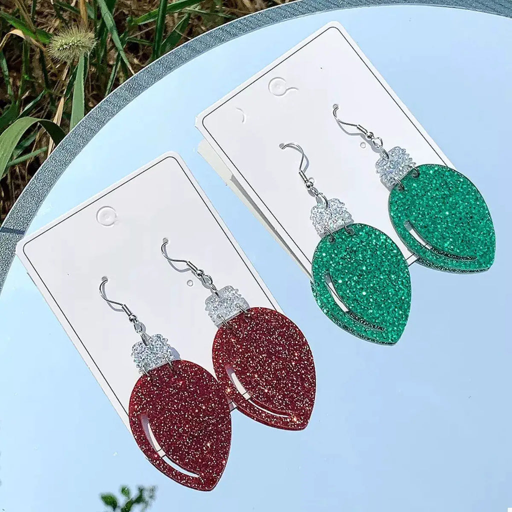 Christmas Glitter Drop Earrings by Trendsi