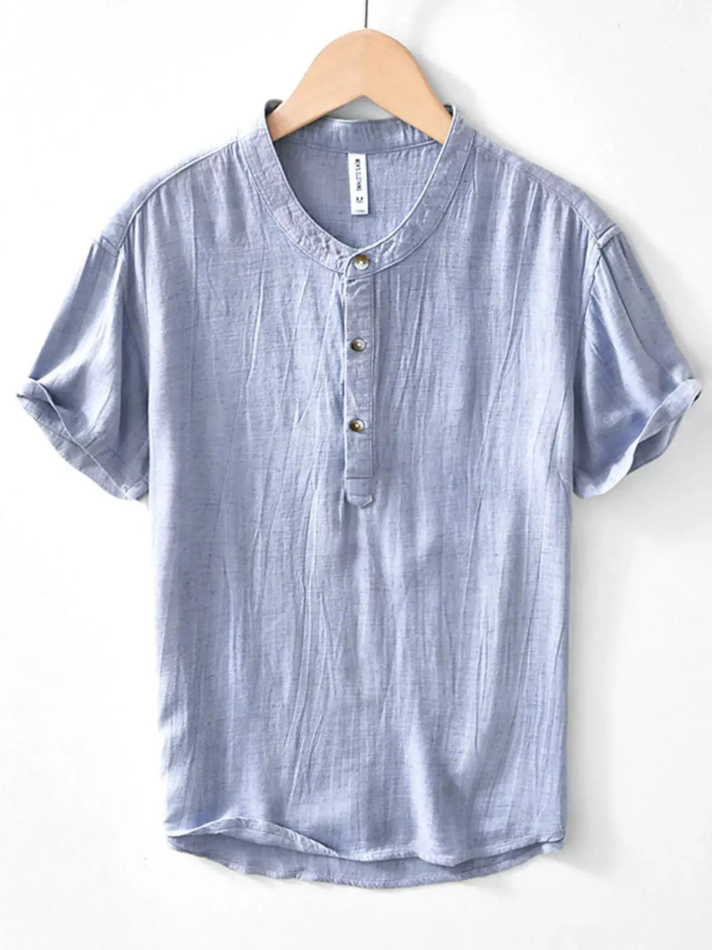 Men's Plus Size Button Detail Short Sleeve Blouse by Trendsi