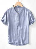 Men's Plus Size Button Detail Short Sleeve Blouse by Trendsi