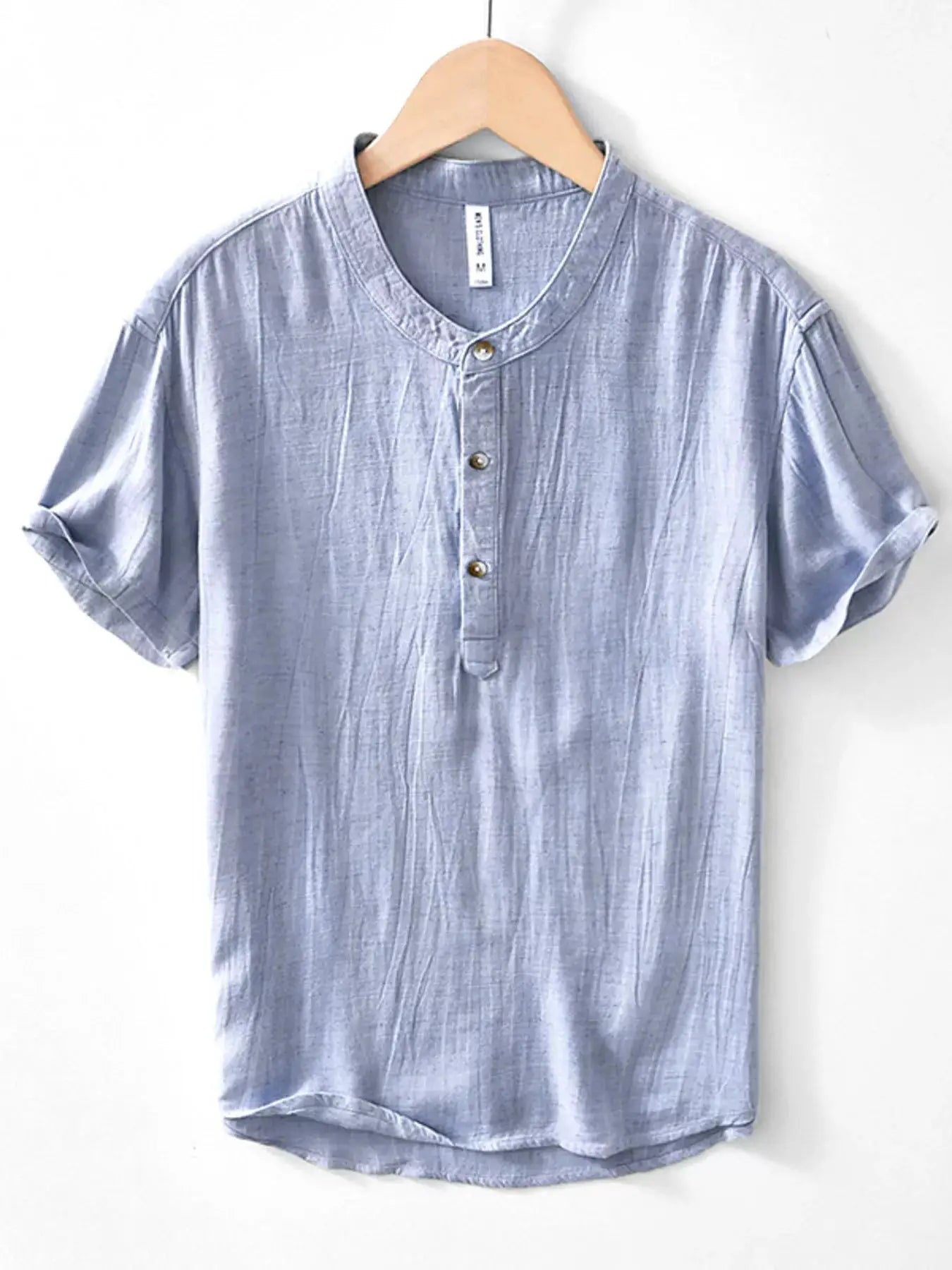 Men's Plus Size Button Detail Short Sleeve Blouse by Trendsi
