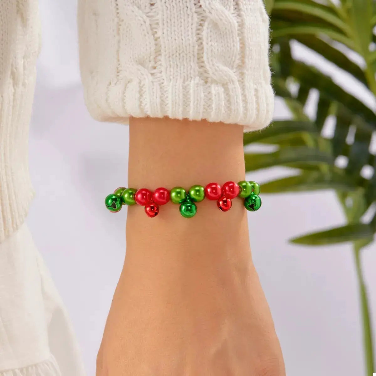 Christmas Holiday Beaded Bell Bracelet by Trendsi