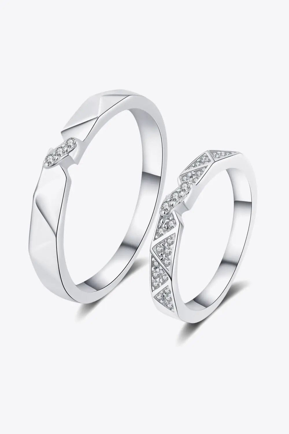 Moissanite Minimalist Rhodium-Plated Ring by Trendsi