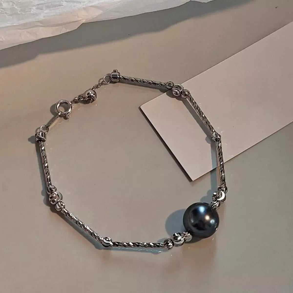 Pearl Accent Chain Bracelet by Trendsi