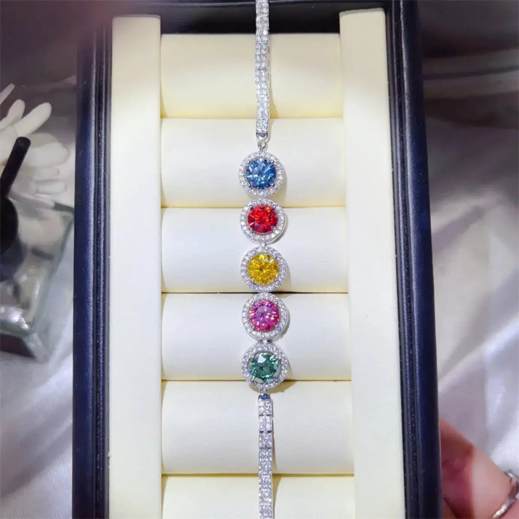 5 Carat 925 Sterling Silver Moissanite Bracelet by Trendsi