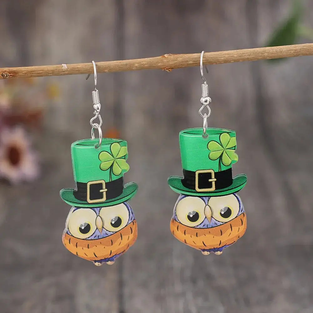 Owl Acrylic Dangle Earrings by Trendsi