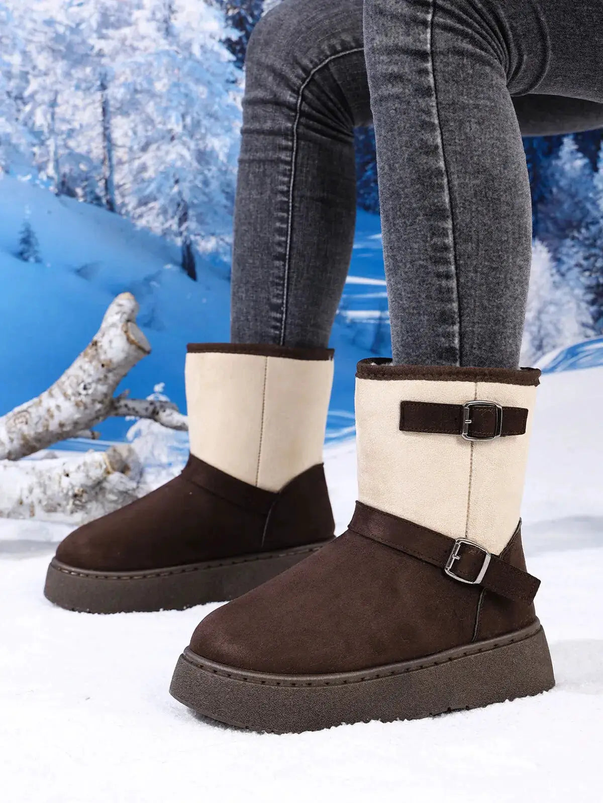 Round Toe Platform Boots by Trendsi
