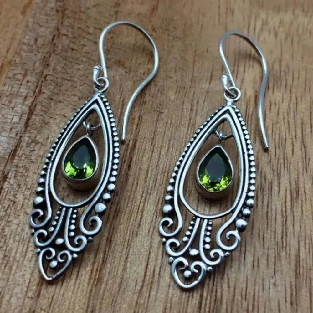 Alloy Rhinestone Cutout Earrings by Trendsi