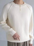Men's Plus Size Ribbed Raglan Sleeve Knit Top by Trendsi