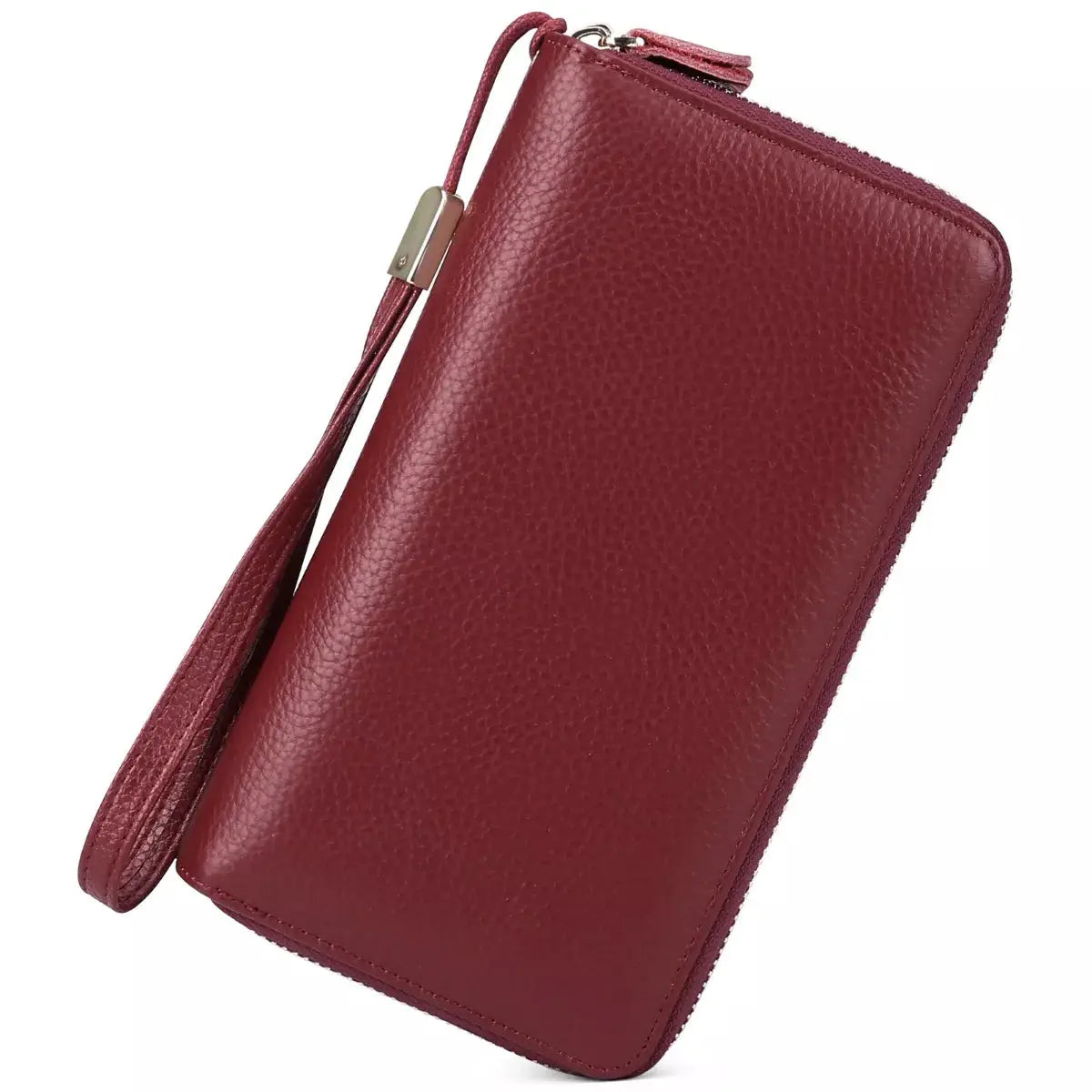 Double Zipper Leather Wallet by Trendsi