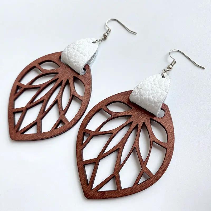 Leaf Drop Earrings by Trendsi