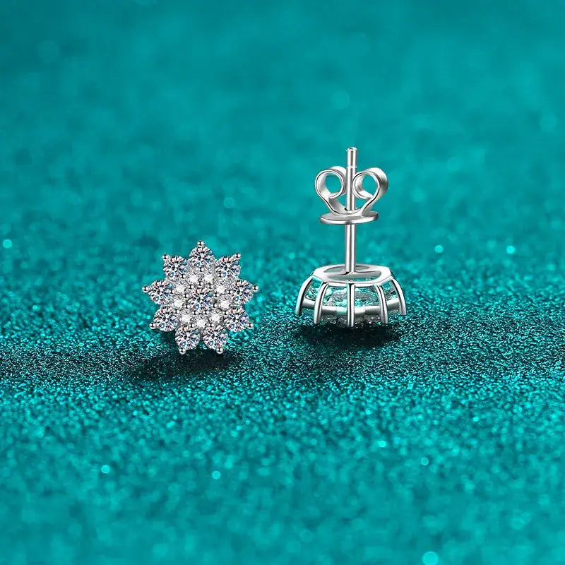 925 Sterling Silver Moissanite Zircon Stud Earrings by Trendsi