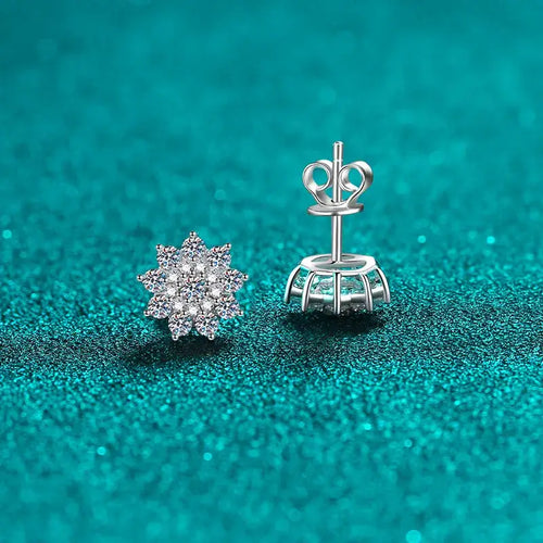 925 Sterling Silver Moissanite Zircon Stud Earrings by Trendsi