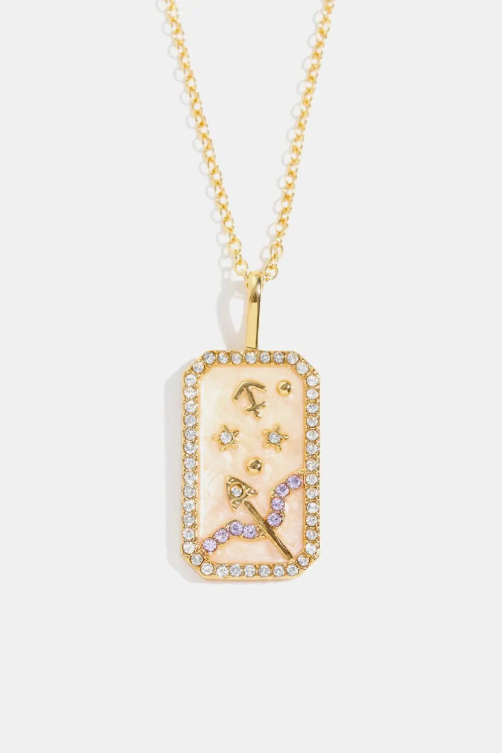 Rhinestone Constellation Pendant Copper Necklace by Trendsi