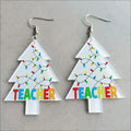 Christmas Themed Acrylic Dangle Earrings by Trendsi