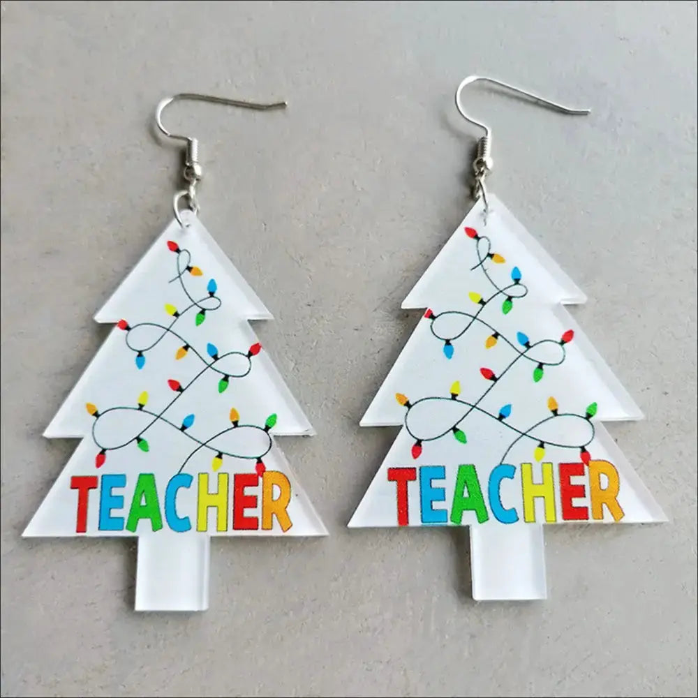 Christmas Themed Acrylic Dangle Earrings by Trendsi