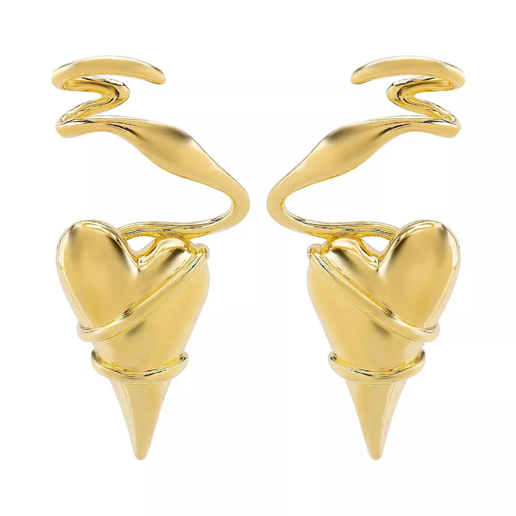 Heart-Shaped Twisted Wire Earrings by Trendsi