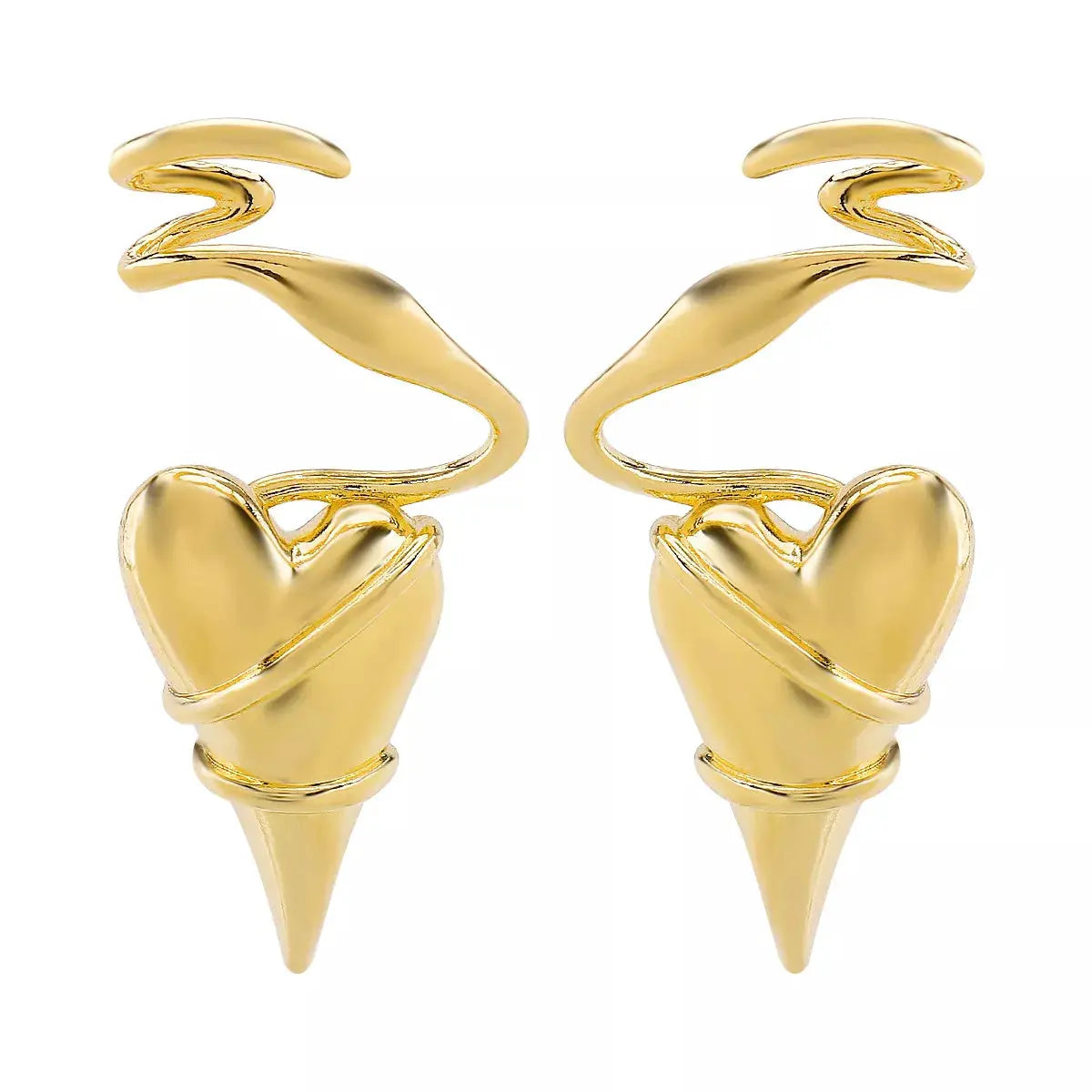Heart-Shaped Twisted Wire Earrings by Trendsi