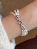 Three Layers Pearl Bracelet by Trendsi