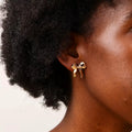 18K Gold-Plated Alloy Bow Stud Earrings by Trendsi