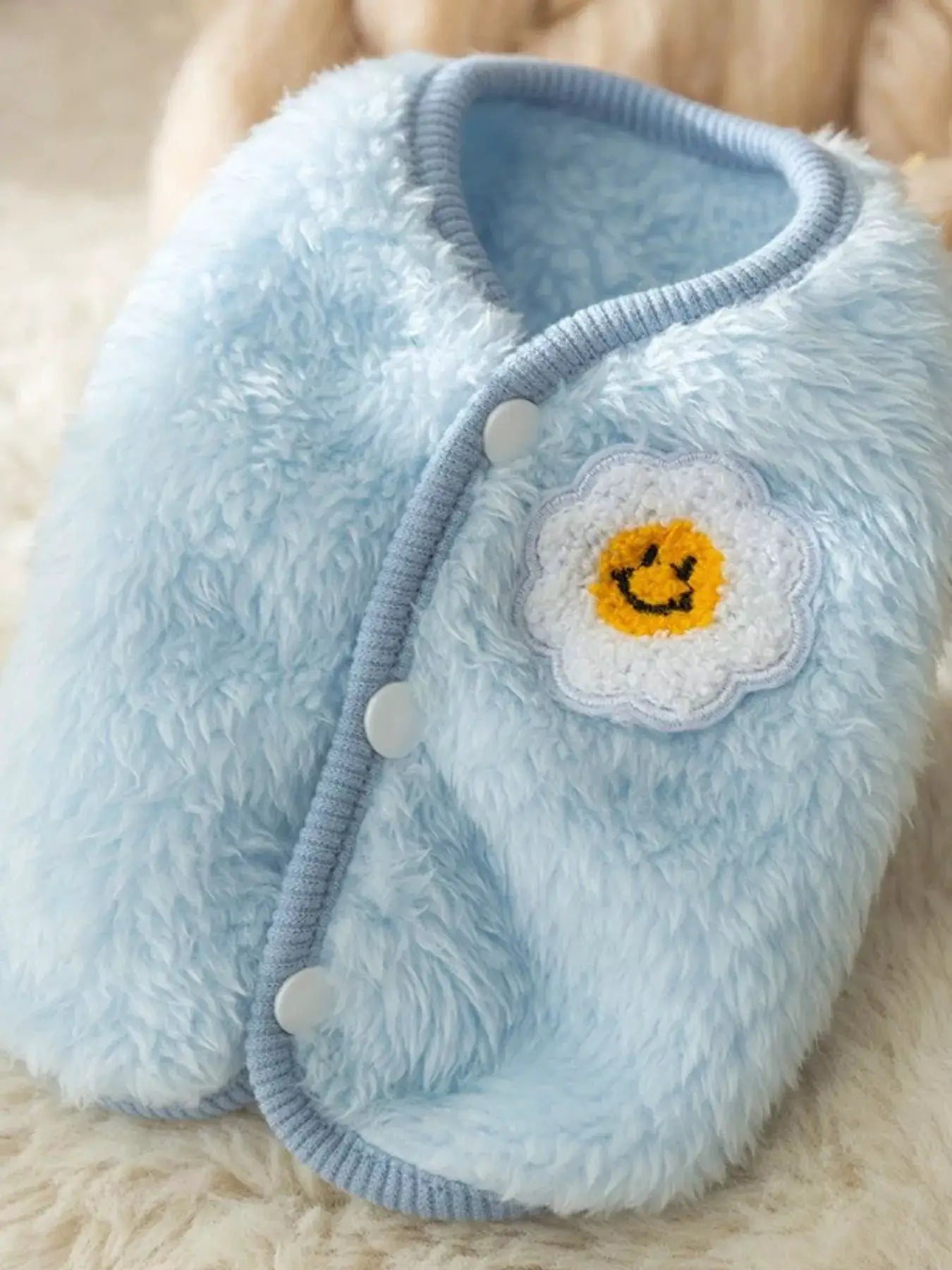 Cozy Plush Pet Sweater with Cute Patch by Trendsi