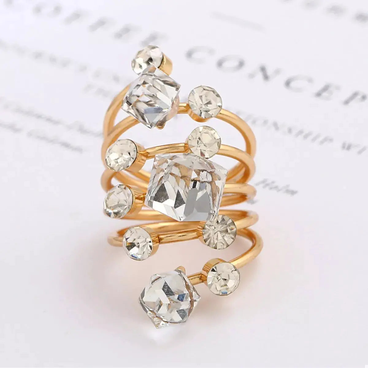 18K Gold-Plated Multi-Layered Ring by Trendsi