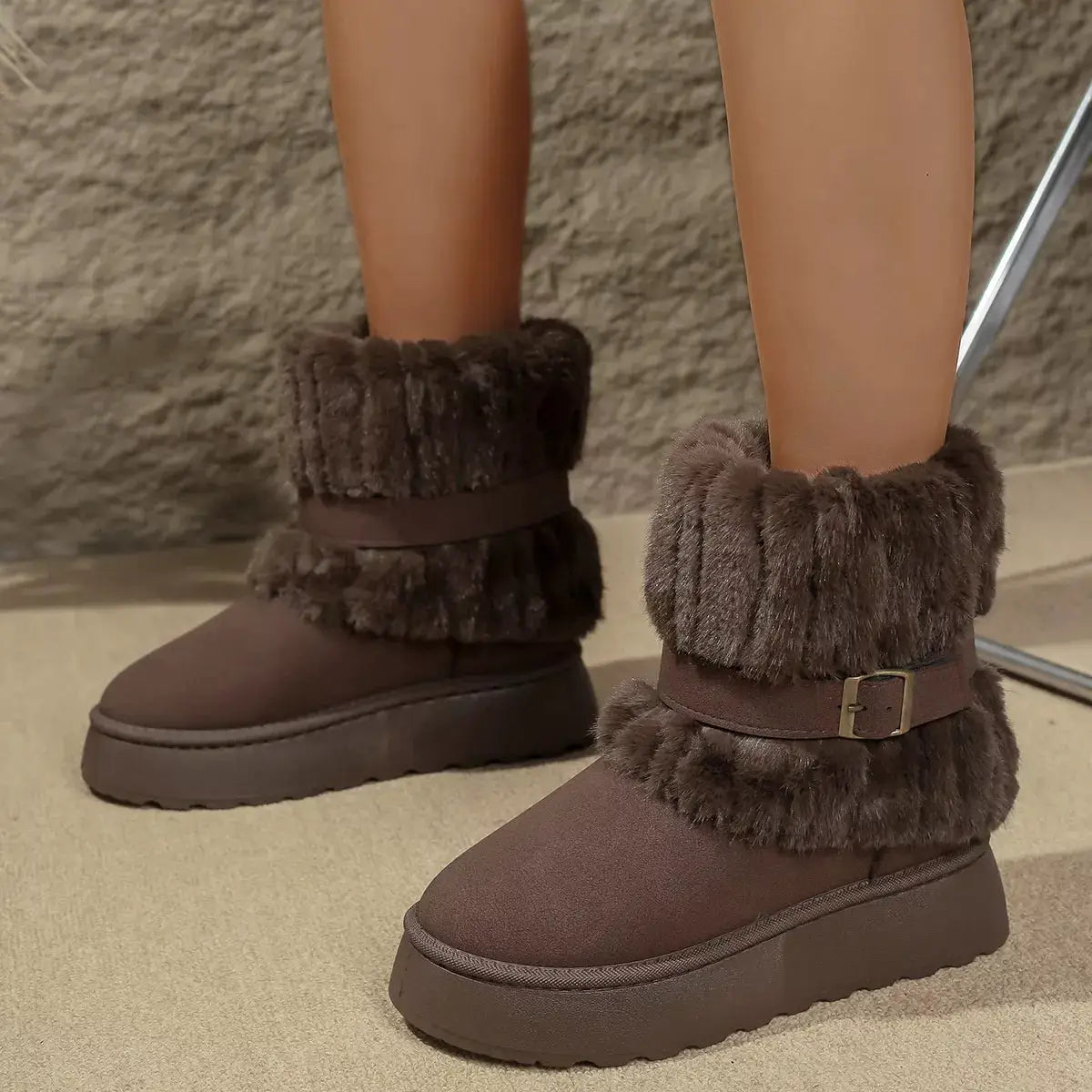 Round Toe Platform Boots by Trendsi