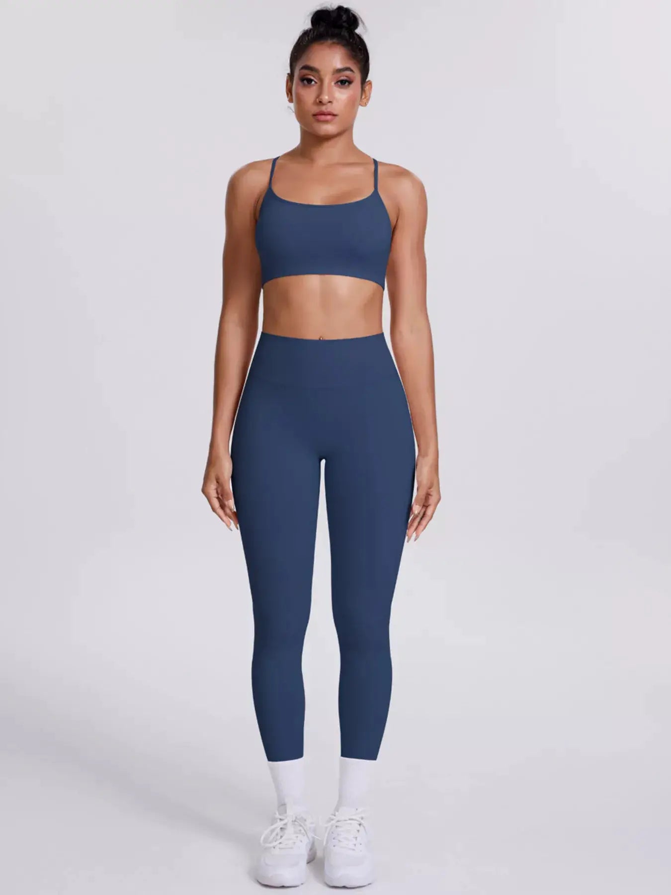 Criss-Cross Back Cami and Leggings Active Set by Trendsi