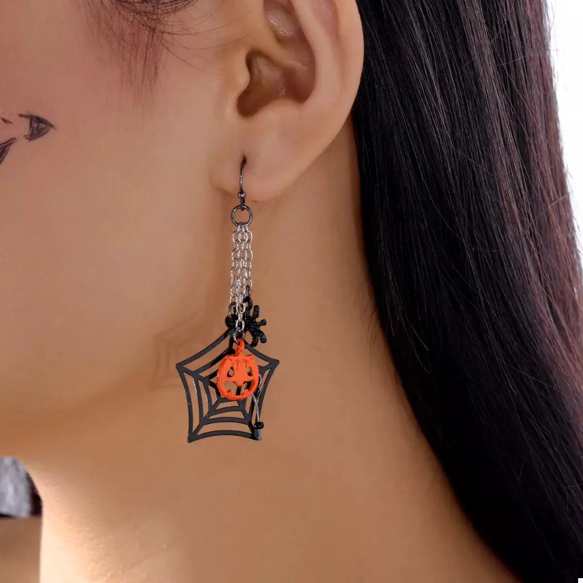 Halloween Spider Web Earrings by Trendsi