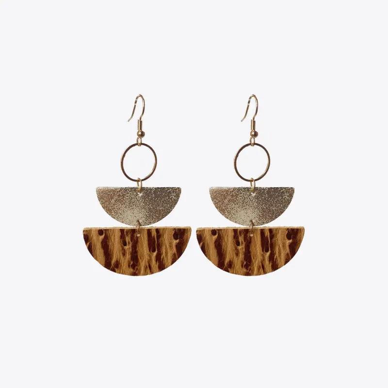 PU Semicircle Drop Earrings by Trendsi