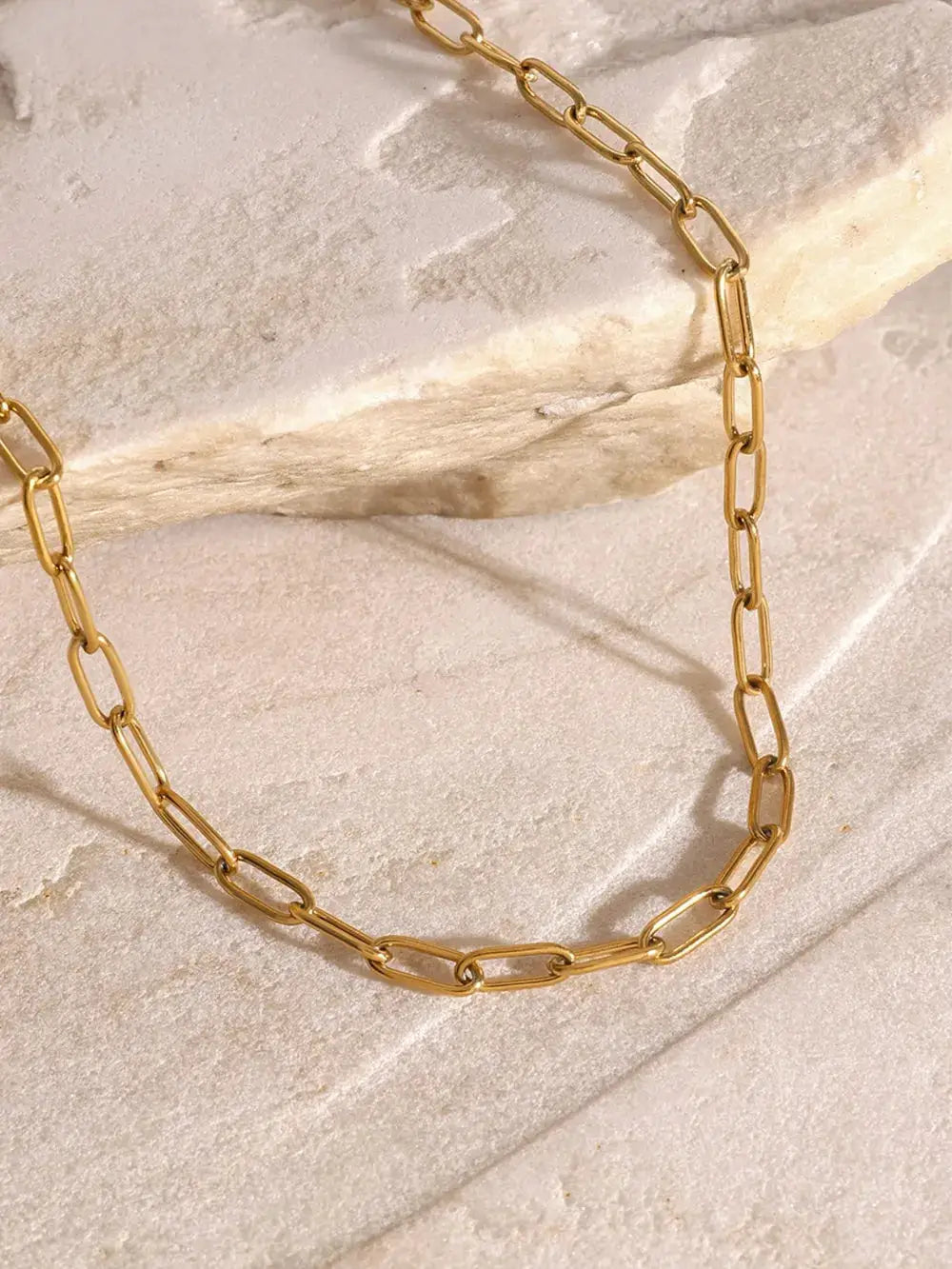 18K Gold-Plated Stainless Steel Double-Layered Necklace by Trendsi