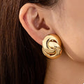 Chunky Knot Stud Earrings by Trendsi