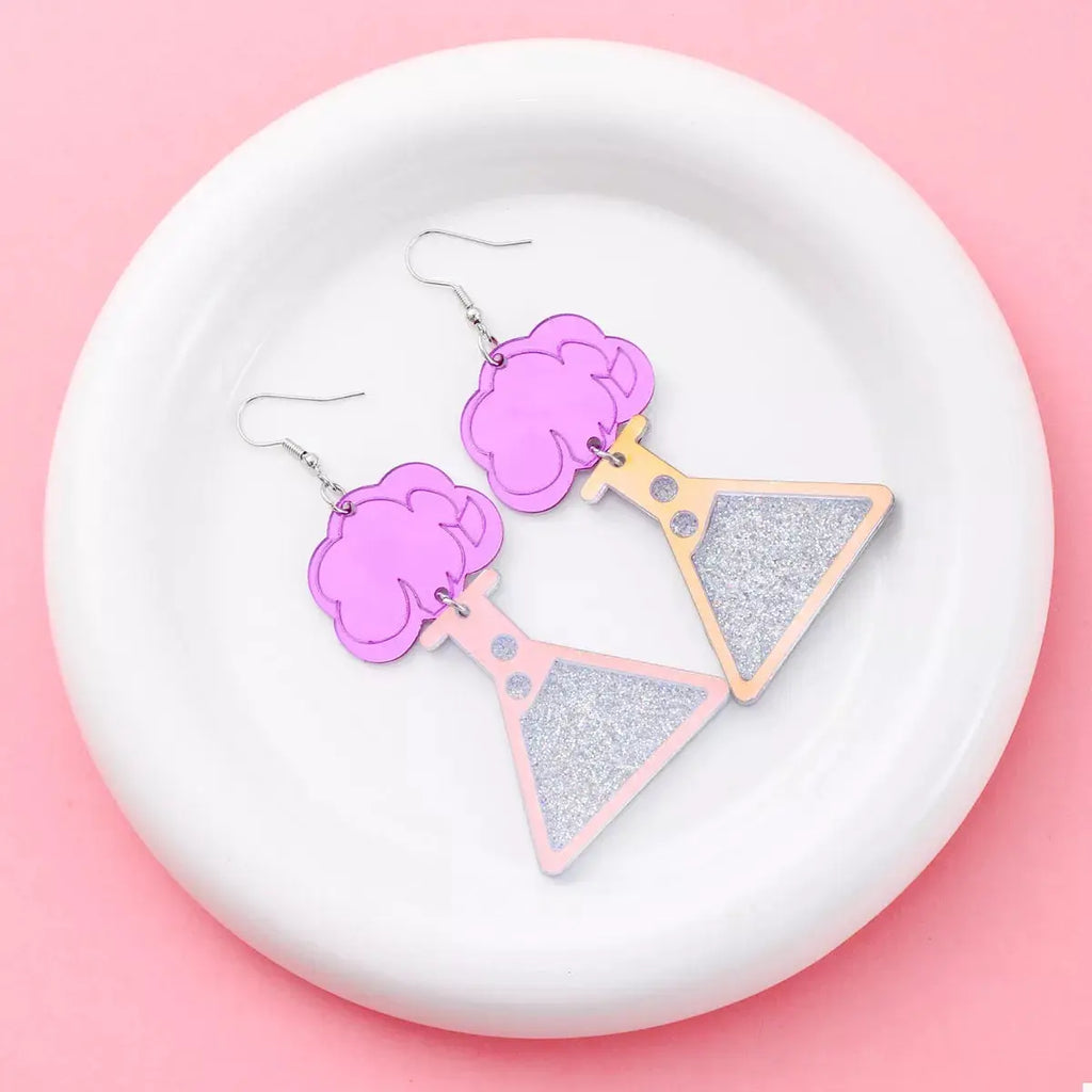 Funky Science Beaker Dangle Earrings by Trendsi