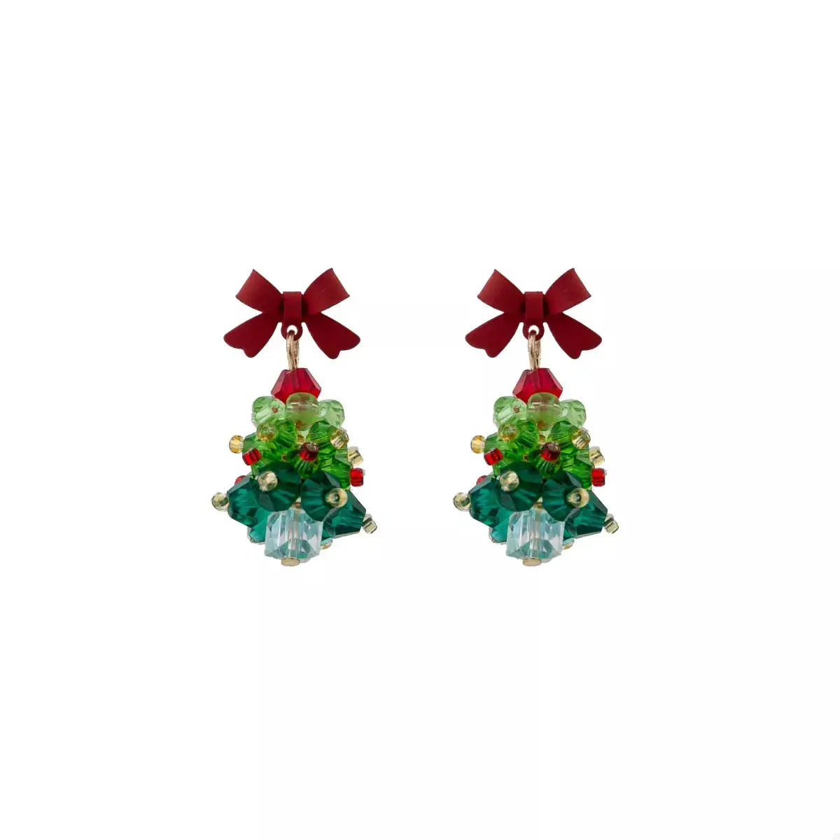 Christmas Tree Bowknot Dangle Earrings by Trendsi