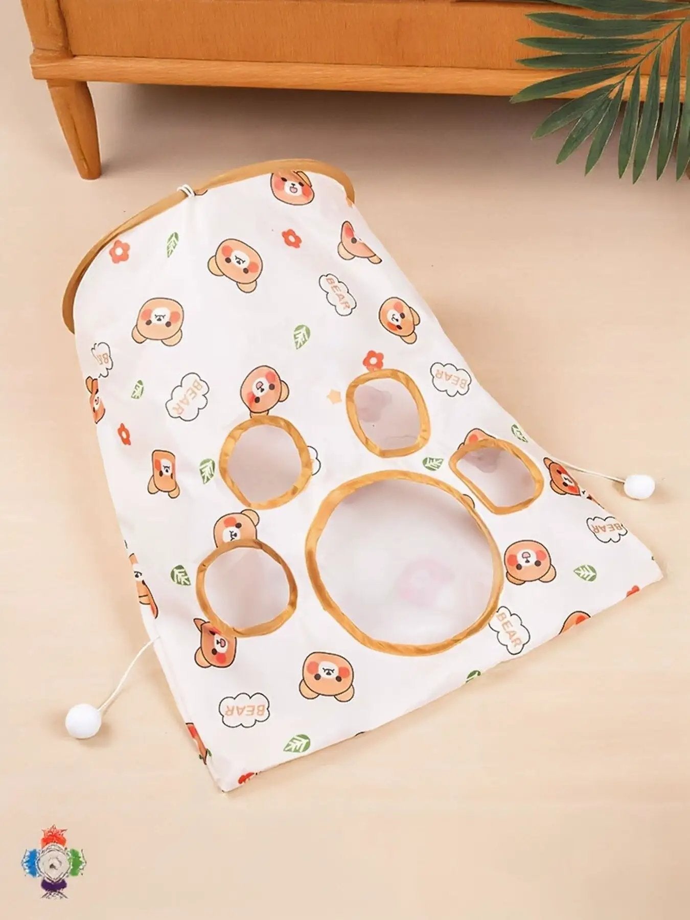 Collapsible Printed Cat Tunnel Toy by Trendsi