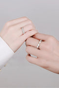 Moissanite Minimalist Rhodium-Plated Ring by Trendsi