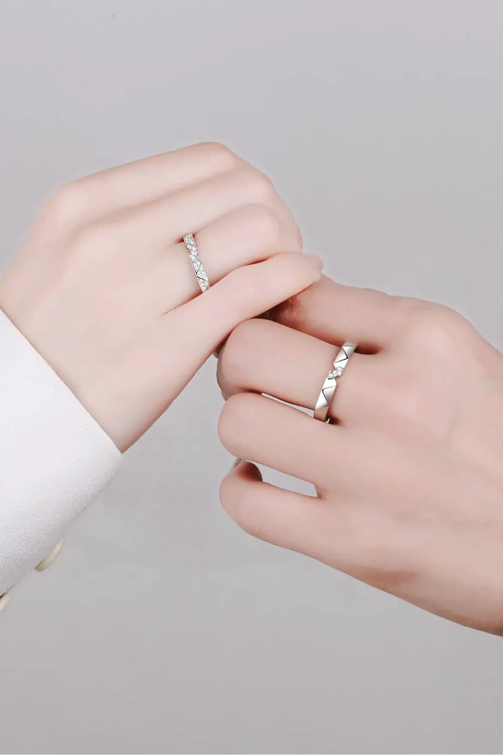 Moissanite Minimalist Rhodium-Plated Ring by Trendsi