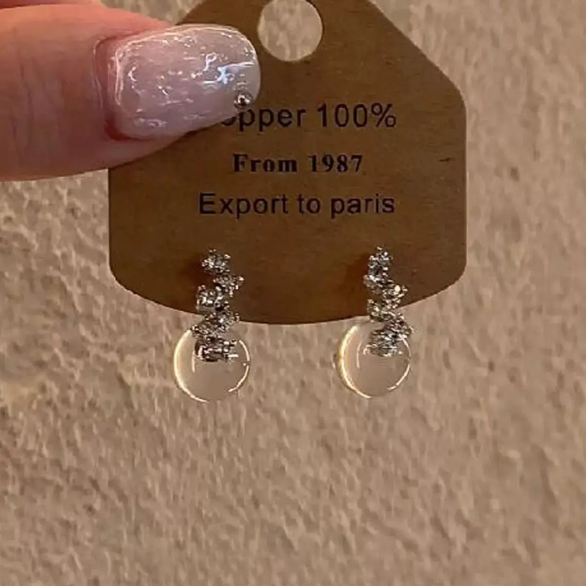 Crystal Ball Drop Earrings by Trendsi