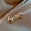 18K Gold-Plated Butterfly Stud Earrings by Trendsi