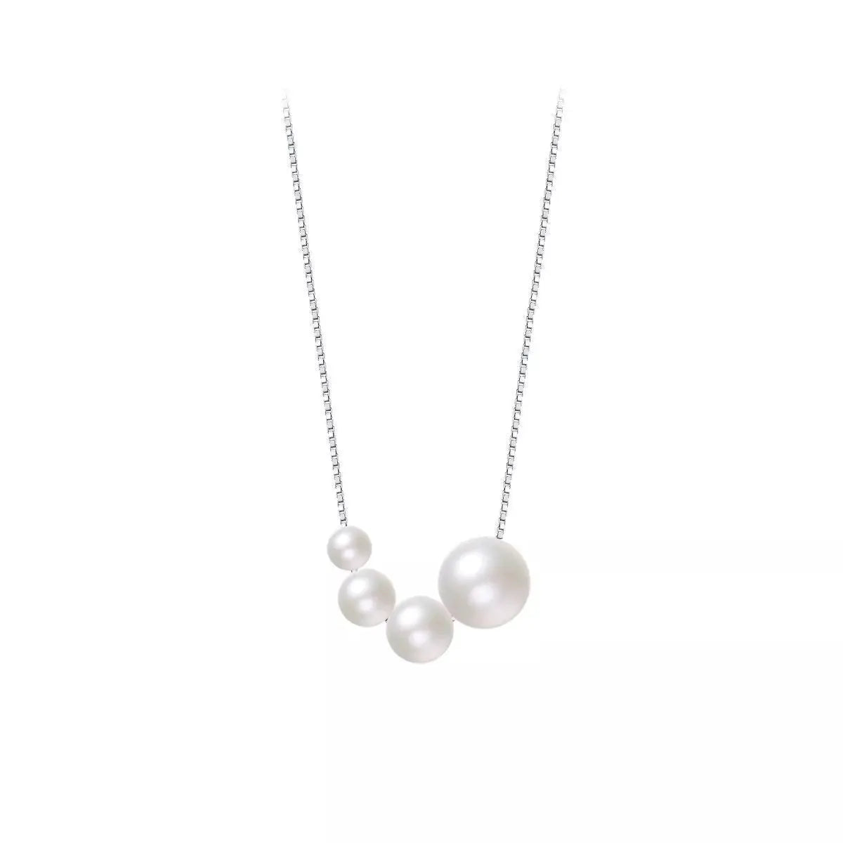 Pearl 925 Sterling Silver Necklace by Trendsi