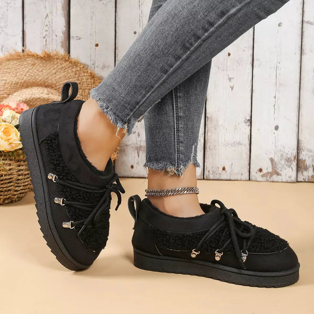Lace-Up Ankle Boots by Trendsi
