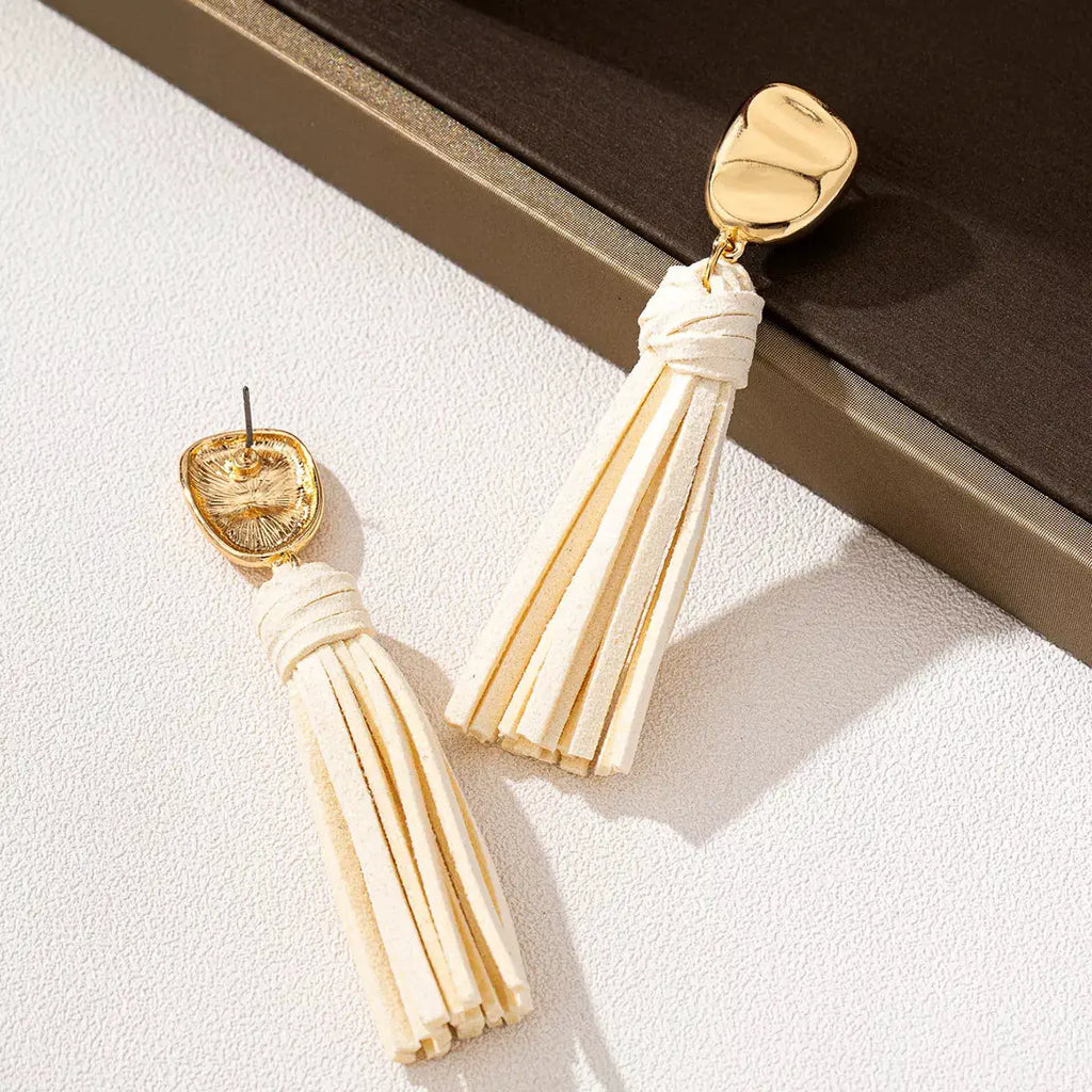 18K Gold-Plated Tassel Earrings by Trendsi