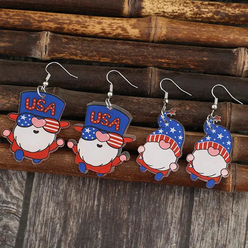2 Pair Acrylic Gnome Earrings by Trendsi