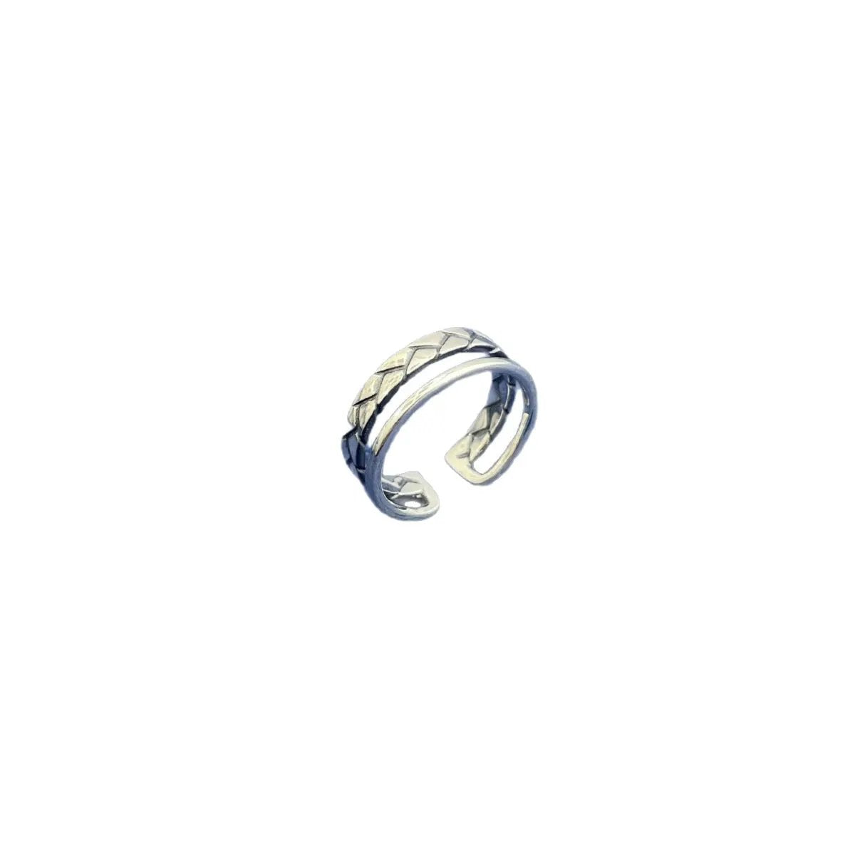 925 Sterling Silver Open Cuff Ring by Trendsi