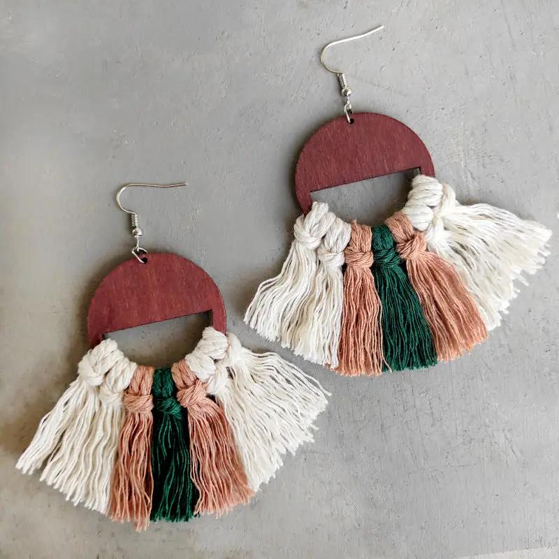 Tassel Detail Drop Earrings by Trendsi