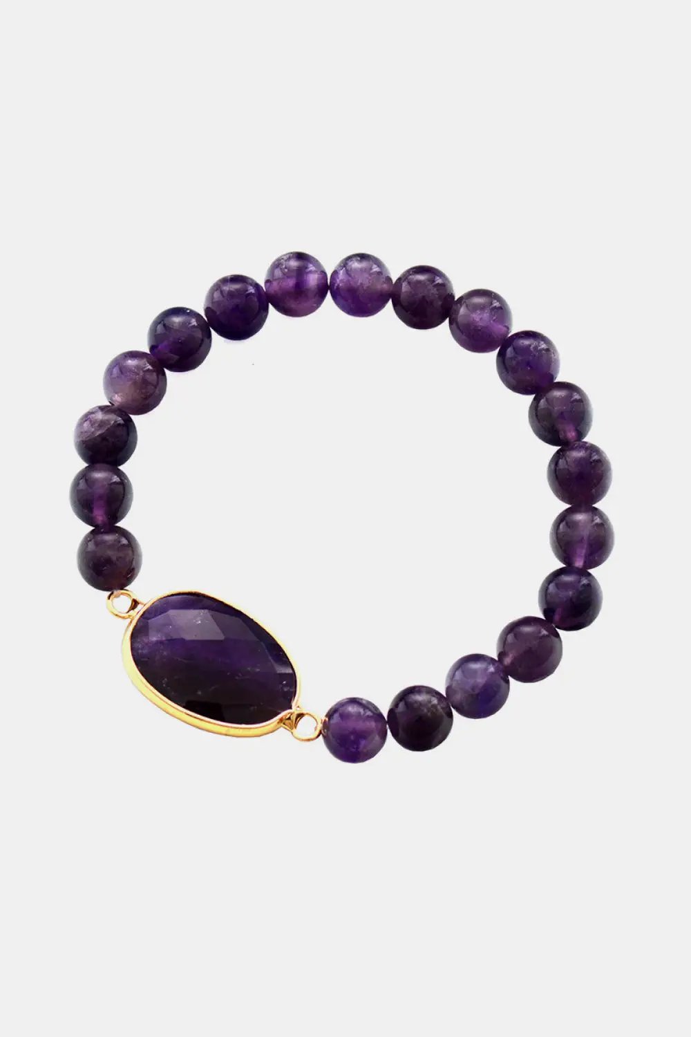 Handmade Amethyst Beaded Bracelet by Trendsi