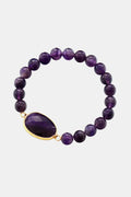 Handmade Amethyst Beaded Bracelet by Trendsi