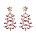 Christmas Tree Rhinestone Alloy Earrings by Trendsi
