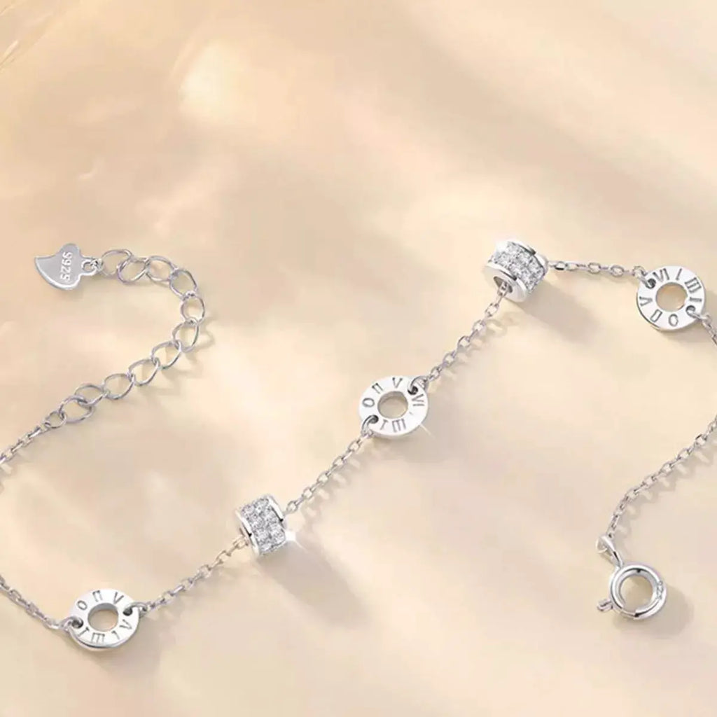 925 Sterling Silver Chain Geometric Bracelet by Trendsi