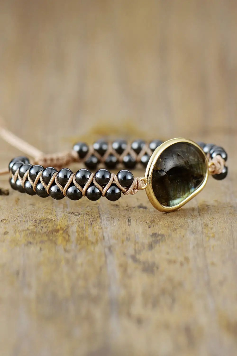 Natural Stone Beaded Bracelet by Trendsi